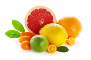 Citrus fresh fruit isolated on a white background